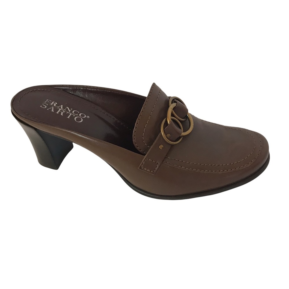 Franco Sarto tan leather mules sz 8M
